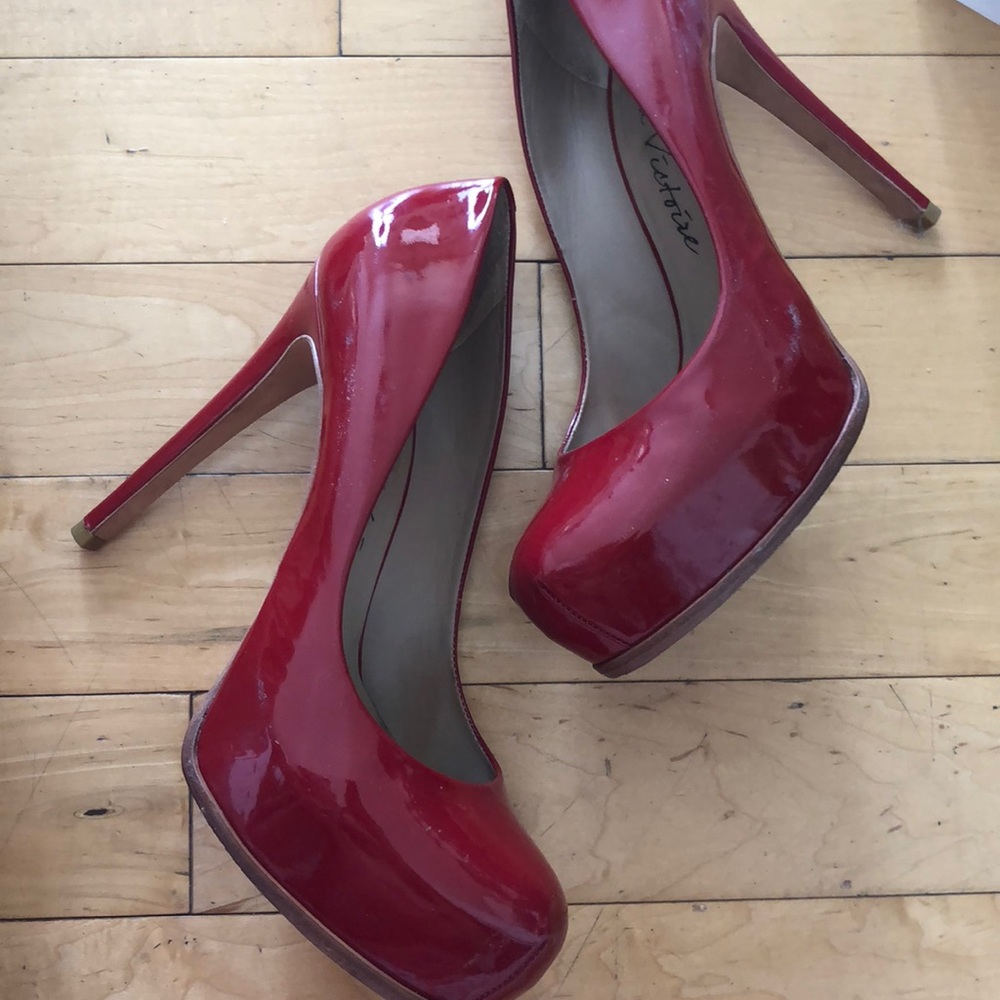 red platform heels